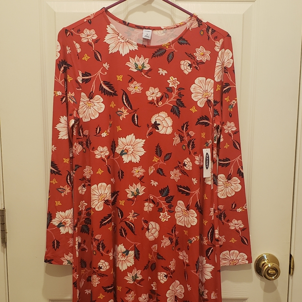 Old Navy Red Dress with Flowers